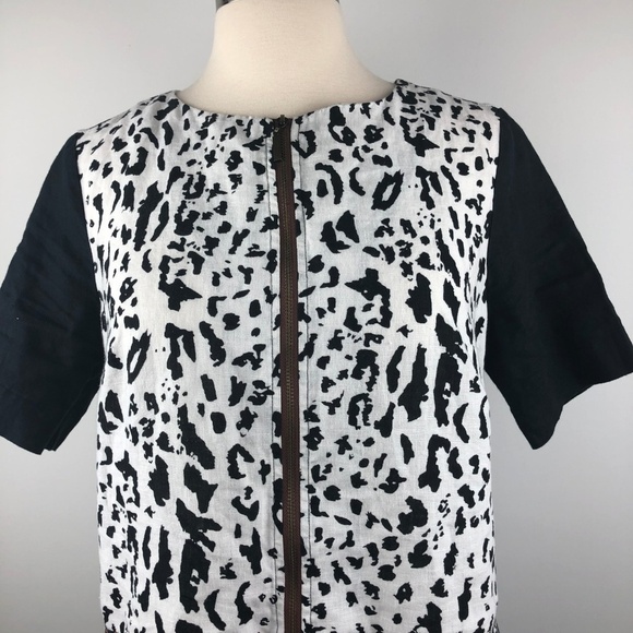 Animal & Geometric Print Linen Shift Dress Medium - Picture 6 of 6